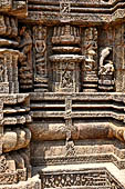 Konarak - Orissa. The Sun Temple, decorations of the platform. 