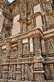 Konarak - Orissa. The Sun Temple, the richly decorated 4 m high platform of the jagamohana-deul complex. 