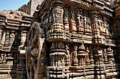 Konarak - Orissa. The Sun Temple, the richly decorated 4 m high platform of the jagamohana-deul complex. 