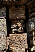 Konarak - Orissa. The Sun Temple, detyail of the richly decorated platform of the jagamohana-deul complex. 