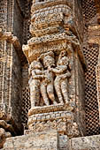 Orissa - Konarak - The Sun Temple. Weird life size statues, mostly of musicians and dancers, of the Jagamohan. 