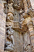 Orissa - Konarak - The Sun Temple. Weird life size statues, mostly of musicians and dancers, of the Jagamohan. 