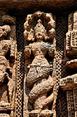 Konarak - Orissa. The Sun Temple, Nagakanya decoration of the platform.