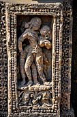 Orissa - Konarak - The Sun Temple. Detail of the decoration of the Mayadevi temple (formerly dedicated to Surya's wife Chayadevi, the goddess of the shadow).