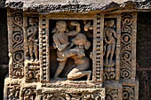 Orissa - Konarak - The Sun Temple. Detail of the decoration of the Mayadevi temple (formerly dedicated to Surya's wife Chayadevi, the goddess of the shadow).