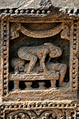 Orissa - Konarak - The Sun Temple. Detail of the decoration of the Mayadevi temple (formerly dedicated to Surya's wife Chayadevi, the goddess of the shadow).