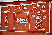 Orissa Koraput district - Wall paintings in a village close Koraput. 