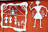 Orissa Koraput district - Wall paintings in a village close Koraput. 