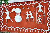 Orissa Koraput district - Wall paintings in a village close Koraput. 