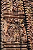 Orissa - Bhubaneshwar. Mukteswara temple, large bho motif of the deul with above a Nataraja image. 