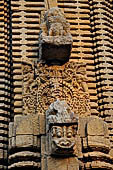 Orissa - Bhubaneswar. Temples clustered around the Papanashini Kund, Maitresvara (?)  Temple, bho motif of the deul. 