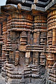 Orissa - Bhubaneswar. Temples clustered around the Papanashini Kund, Maitresvara (?) Temple, detail of the jagamohana. 