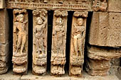 Orissa - Bhubaneswar. Temples around the Papanashini Kund, detail of the latticed window of the jagmohana. 