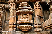 Orissa - Bhubaneswar. Temples around the Papanashini Kund, decoration with miniature shrine. 