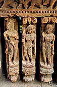 Orissa - Bhubaneswar. Temples around the Papanashini Kund, detail of the latticed window of the jagmohana. 