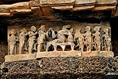 Orissa - Bhubaneswar. Temples around the Papanashini Kund, 'sikshadana' panel: guru instructing his disciples 