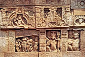 Orissa - Bhubaneswar. Parsurameswar Temple, decorations of the western doorway of the jagamohan. 