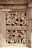 Orissa - Bhubaneswar. Parsurameswar Temple, decorations of the western doorway of the jagamohan. 