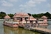 Orissa - Puri, the holy tank called Narendra Sagar with a small temple in the middle. 