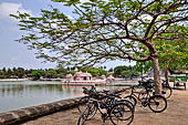 Orissa - Puri, the holy tank called Narendra Sagar with a small temple in the middle. 