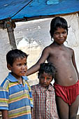 Orissa - Puri, the beach around sunset fills up with tourists and families. 