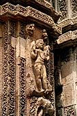 Orissa - Bhubaneswar. Rajarani temple, sculptural decorations of the deul.