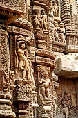 Orissa - Bhubaneswar. Rajarani temple, sculptures of the deul, with Agni  the dikpala of the south-east direction.