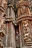 Orissa - Bhubaneswar. Rajarani temple, sculptures of the deul, with Agni  the dikpala of the south-east direction.