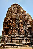 Orissa - Bhubaneswar. Rajarani temple, the spectacularly elaborate deul is a shikhara-cluster, a type seen at Khajuraho