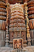 Orissa - Bhubaneswar. Rajarani temple, sculptural decorations of the deul.