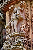 Orissa - Bhubaneswar. Rajarani temple, Vayu (dikpala of north-west direction), wind God with a banner.