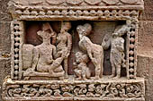 Orissa - Bhubaneswar. Rajarani temple, 'sikshadana' panel.