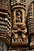 Orissa - Bhubaneswar. Rajarani temple, sculptural decorations of the deul.