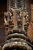 Orissa - Bhubaneswar. Rajarani temple, sculpture of 'alasa kanya' (indolent maiden) in languid and alluring poses.