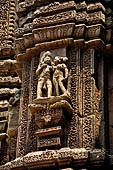 Orissa - Bhubaneswar. Rajarani temple, sculptural decorations of the deul.