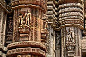 Orissa - Bhubaneswar. Rajarani temple, sculptural decorations of the deul.