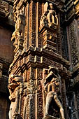 Orissa - Bhubaneswar. Rajarani temple, sculpture of 'alasa kanya' (indolent maiden) in languid and alluring poses. 