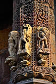 Orissa - Bhubaneswar. Rajarani temple, sculpture of 'alasa kanya' (indolent maiden) in languid and alluring poses.