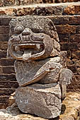 Ratnagiri - The main monastery. Stone sculptures of the courtyard. Decorative details.