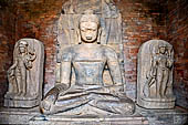 Ratnagiri - The sanctum of the main monastery. Shakyamuni Buddha flanked by Avalokitesvara and Vajrapani. 