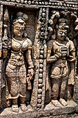 Ratnagiri - The main monastery. Decoration details of the door frame of the shrine entrance. 