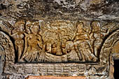 Orissa - Bhubaneswar. Udaigiri, Cave n4, panel of chaitya worship. 