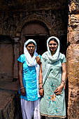 Orissa - Bhubaneswar. People visiting Udaigiri cave. 