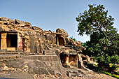 Orissa - Bhubaneswar. Udaigiri, minor caves along the stairway leading to the hill top.