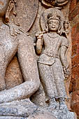 Udayagiri - Maha Stupa. Inside one of the four niches Abhisambhodi - Vairocana flanked by Manjusri and Kisitigarbha. 