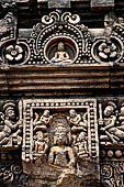 Udayagiri - Monastery n1. Decoration detail of the richly carved doorframe of the sanctum. 