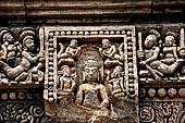 Udayagiri - Monastery n1. Decoration detail of the richly carved doorframe of the sanctum. 