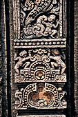 Udayagiri - Monastery n1. Decoration detail of the richly carved doorframe of the sanctum. 