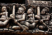 Udayagiri - Monastery n1. Decoration detail of the richly carved doorframe of the sanctum. 