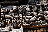 Udayagiri - Monastery n1. Decoration detail of the richly carved doorframe of the sanctum. 